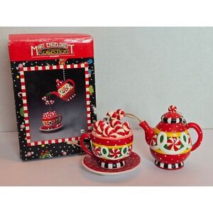 Mart Engelbrecht Collection Ceramic Teapot Cup Saucer‎ Ornament Set New